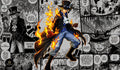 Sabo Flame Emperor One Piece TCG playmat full design, 24x14 inch premium anime playmat