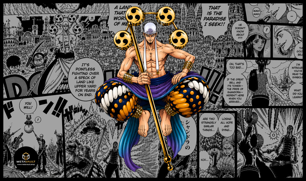 Enel One Piece TCG playmat full design, 24x14 inch premium anime playmat