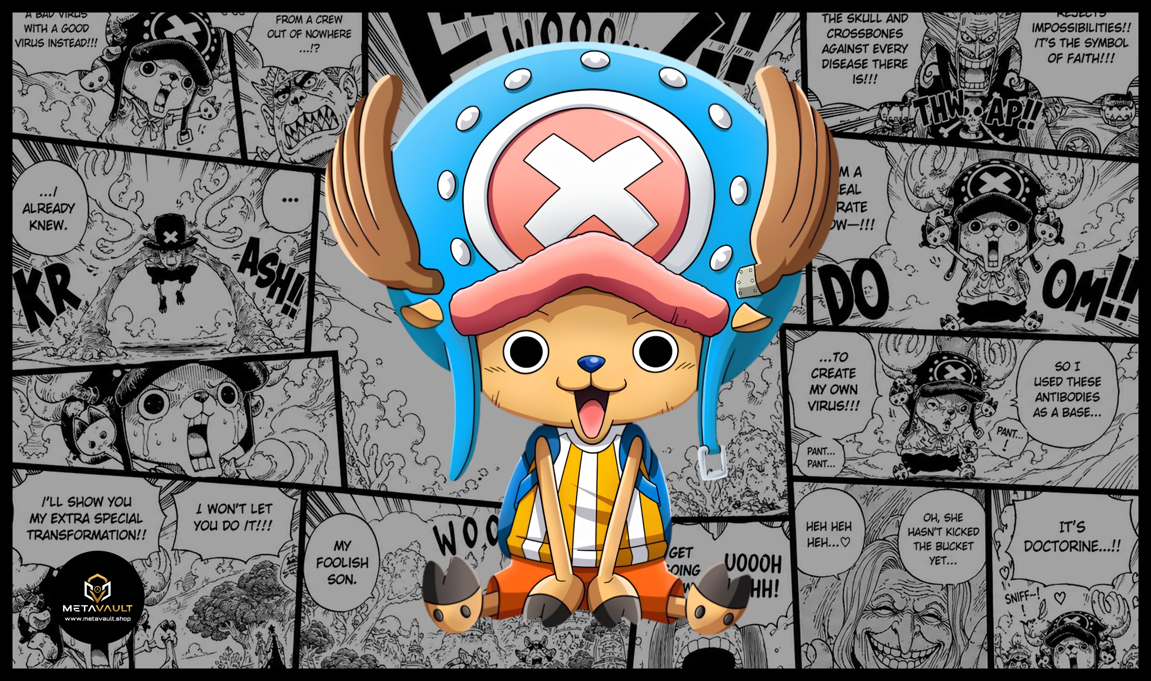 Chopper One Piece TCG playmat full manga design, 24x14 inch premium anime playmat