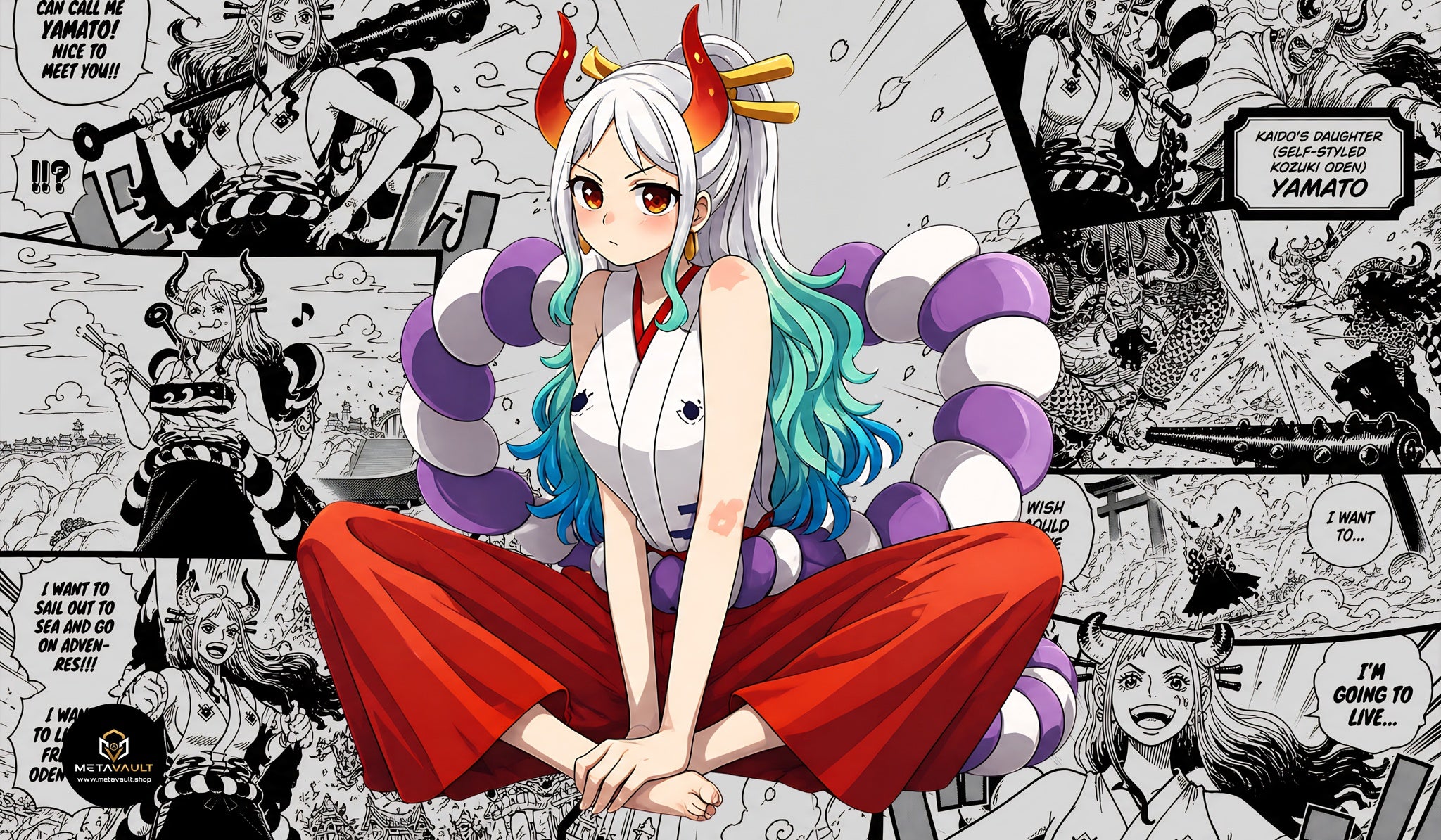 Yamato Manga Edition One Piece TCG playmat full design, 24x14 inch premium anime playmat