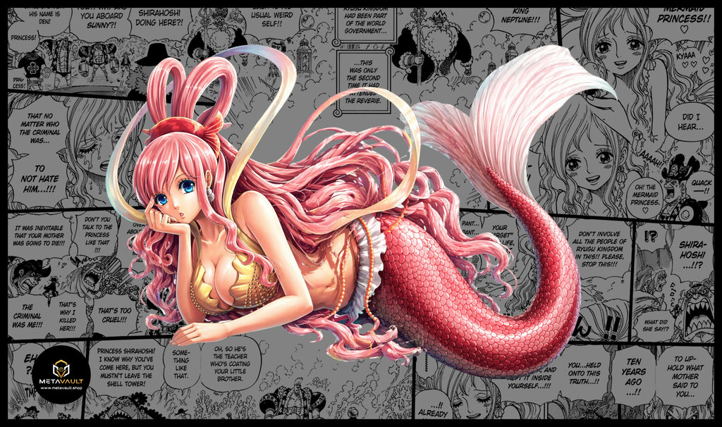 Shirahoshi Mermaid Princess One Piece TCG playmat full design, 24x14 inch premium anime playmat