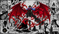 Gunko Manga Edition One Piece TCG playmat by MetaVault featuring Gunko with crimson wings and black-and-white manga artwork.