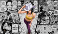 Nico Robin Manga Edition One Piece TCG playmat by MetaVault featuring full-color Robin artwork surrounded by black-and-white manga panels.