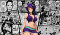Nico Robin Purple Edition One Piece TCG playmat by MetaVault featuring Robin in purple surrounded by black-and-white manga artwork.